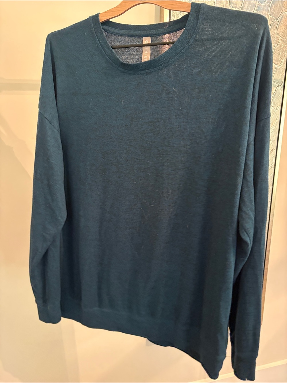 Athleta Men's Crewneck Sweater in Teal Blue